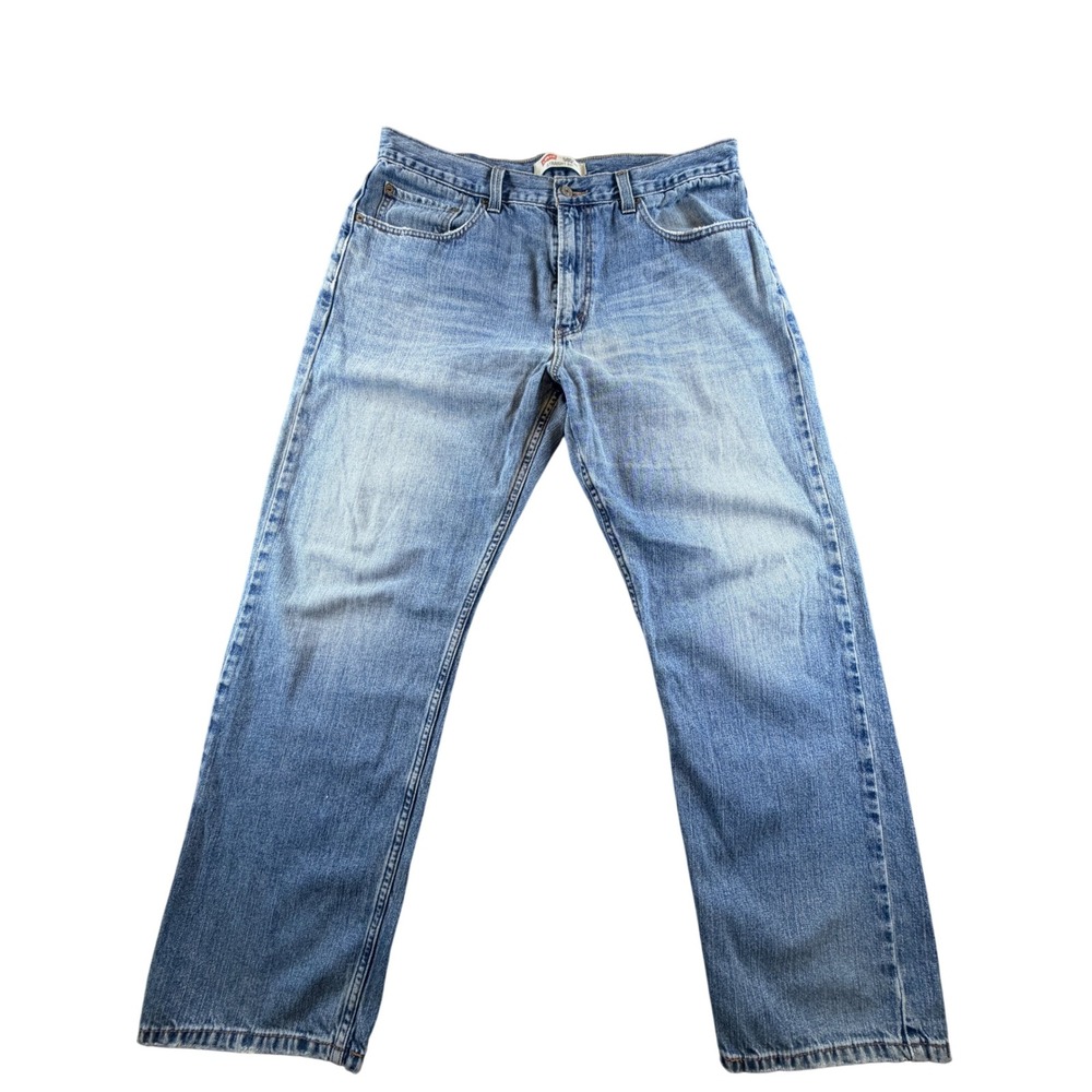 Levis 505 Regular Fit Straight Leg Jeans Mens 38x30 Medium Wash Blue Denim 0413